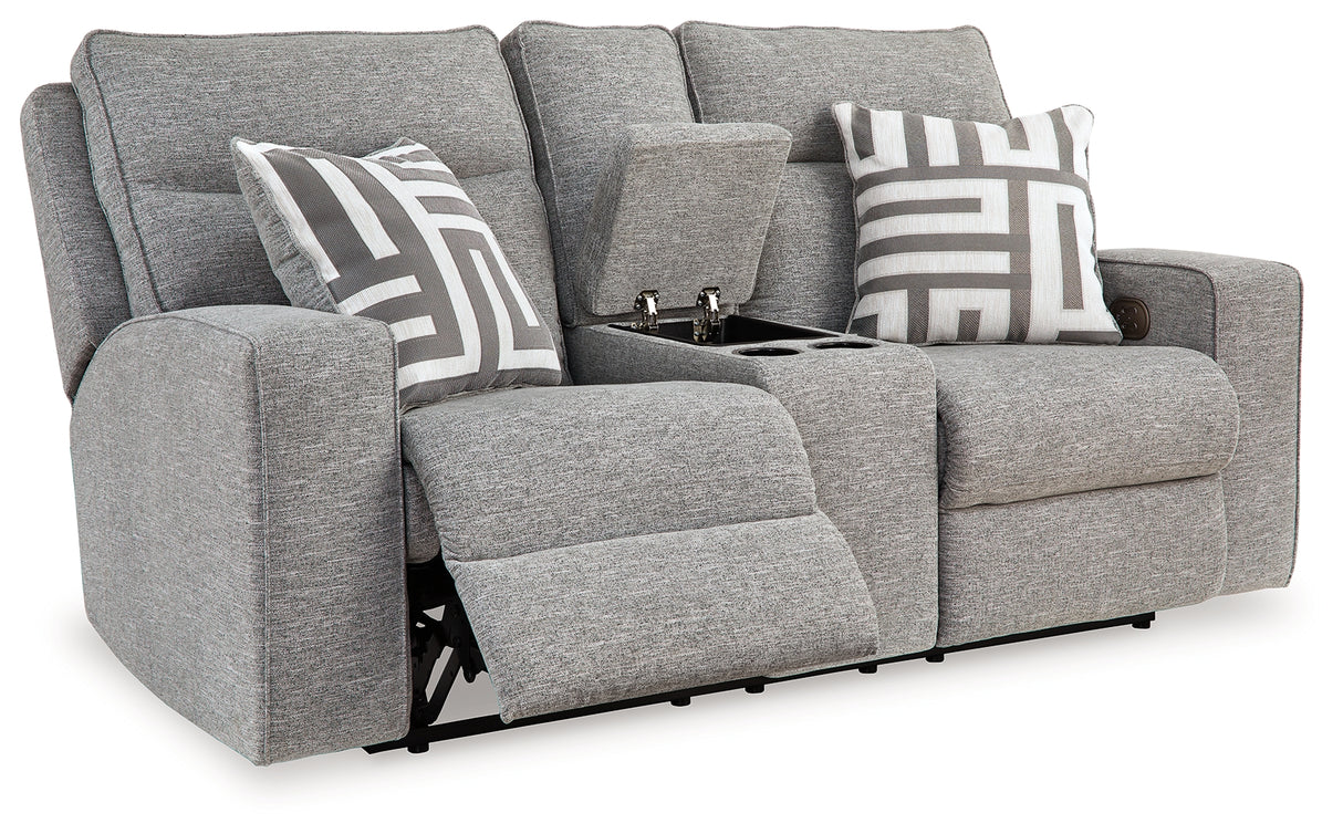 Biscoe Pewter Power Reclining Sofa, Loveseat And Recliner