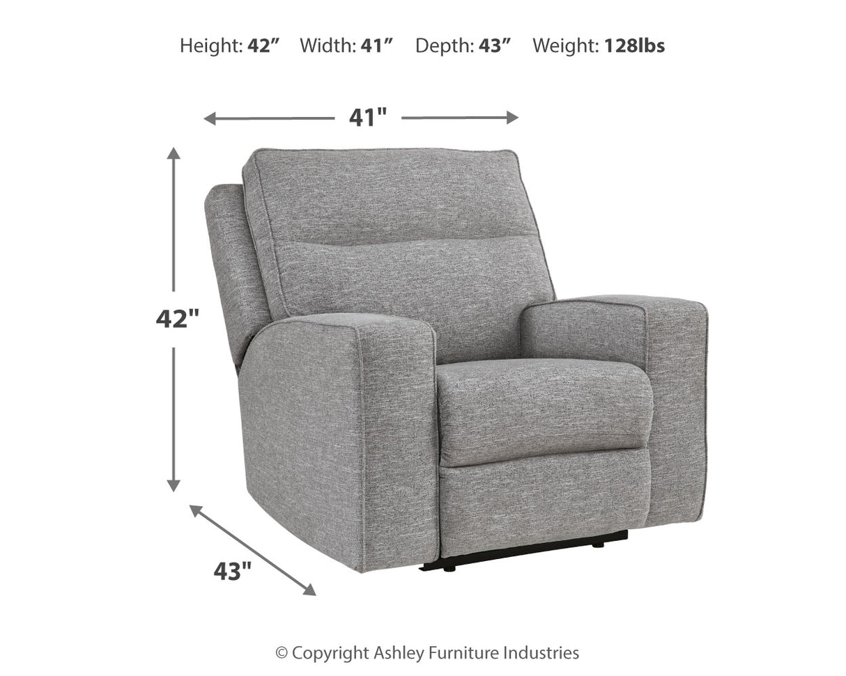 Biscoe Pewter Power Reclining Sofa, Loveseat And Recliner