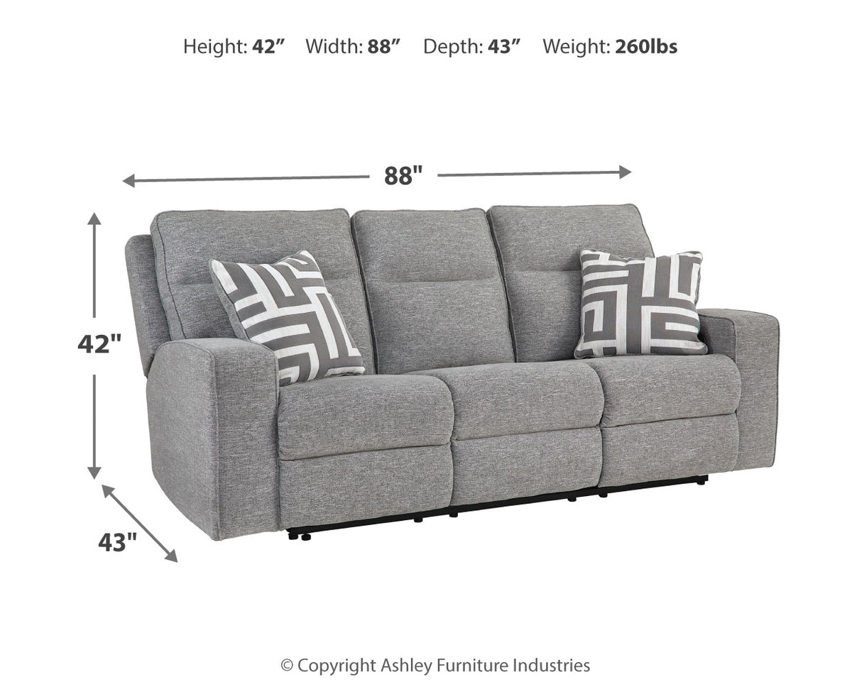 Biscoe Pewter Power Reclining Sofa, Loveseat And Recliner