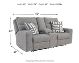 Biscoe Pewter Power Reclining Sofa, Loveseat And Recliner