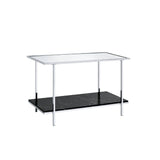 Angwin Mirrored, Faux Marble Top & Chrome Finish Accent Table