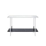 Angwin Mirrored, Faux Marble Top & Chrome Finish Accent Table