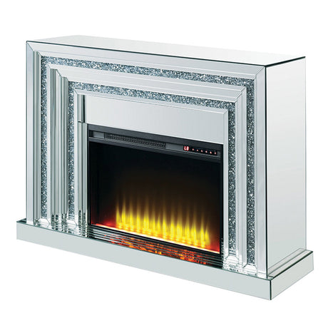 Noralie Mirrored & Faux Diamonds Fireplace