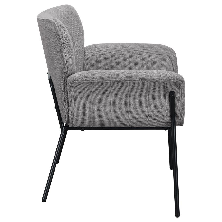 Davina Upholstered Flared Arms Accent Chair Ash Grey