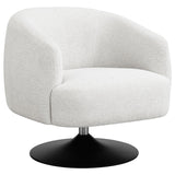 Dave Upholstered Swivel Accent Chair Beige And Matte Black