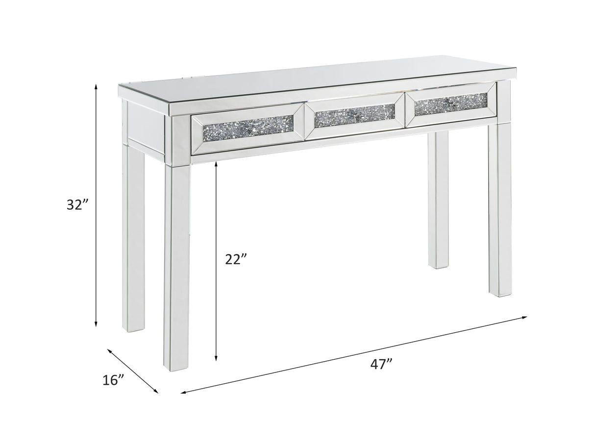 Noralie Mirrored & Faux Diamonds Writing Desk