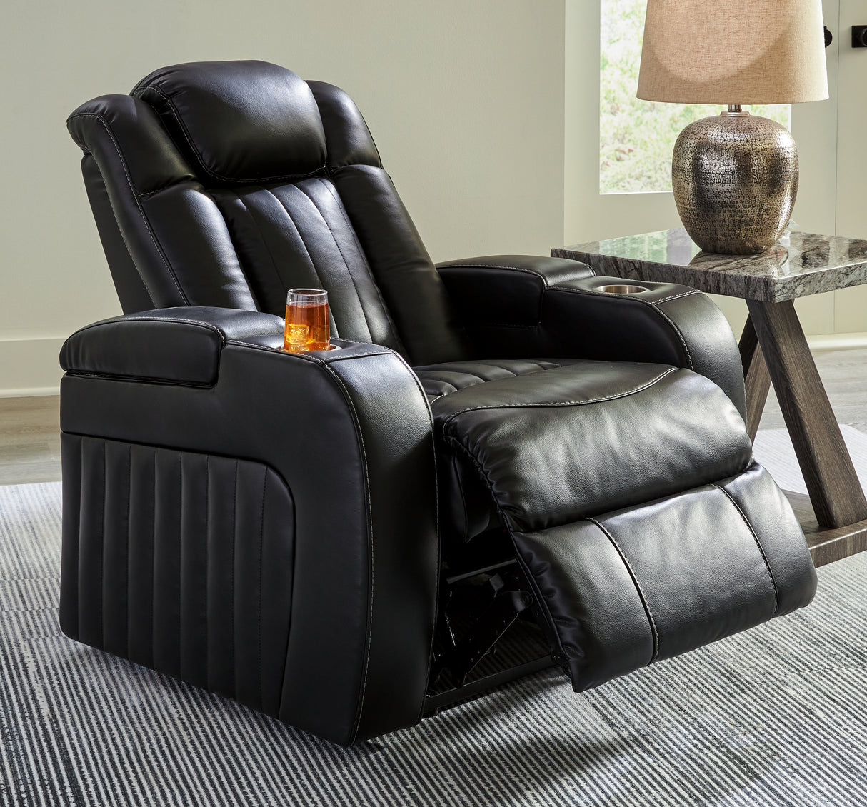 Caveman Den Midnight Power Reclining Sofa, Loveseat And Recliner