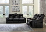 Caveman Den Midnight Power Reclining Sofa, Loveseat And Recliner