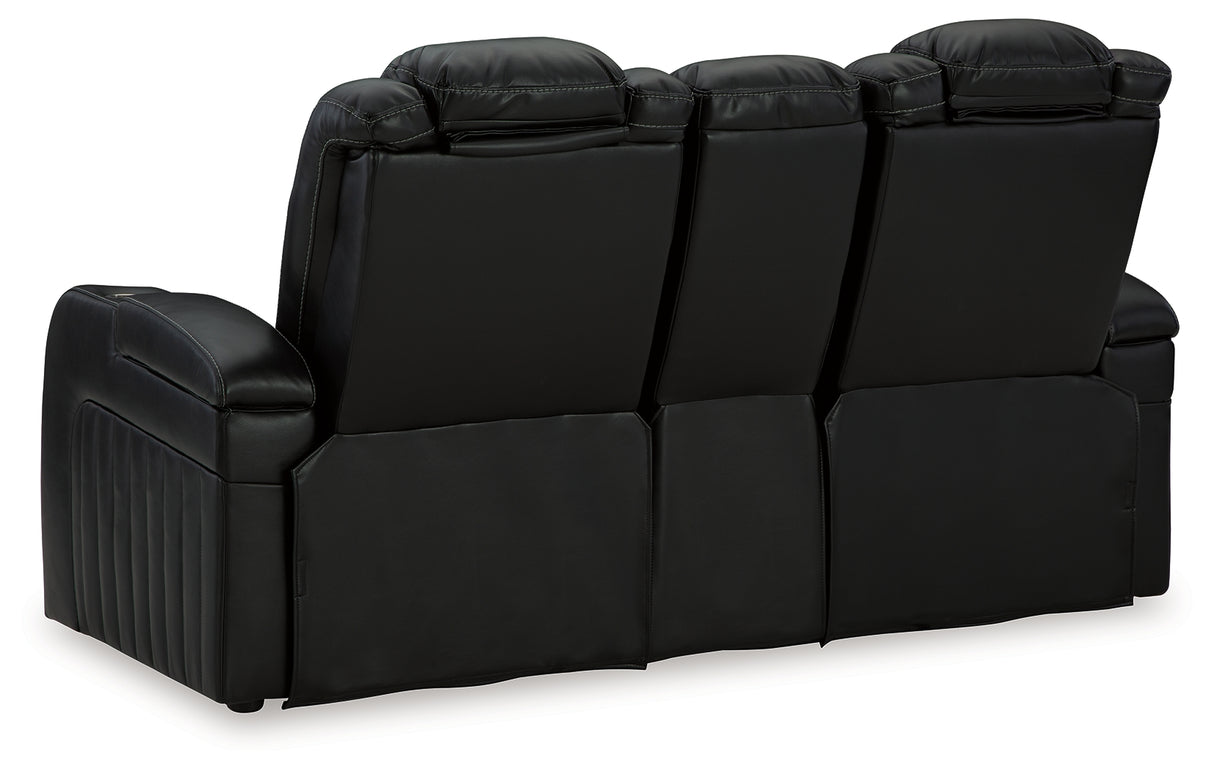 Caveman Midnight Den Power Reclining Loveseat With Console