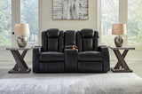 Caveman Midnight Den Power Reclining Loveseat With Console