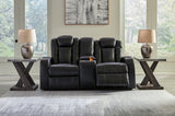 Caveman Midnight Den Power Reclining Loveseat With Console