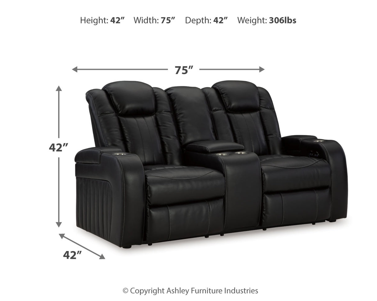 Caveman Den Midnight Power Reclining Sofa, Loveseat And Recliner