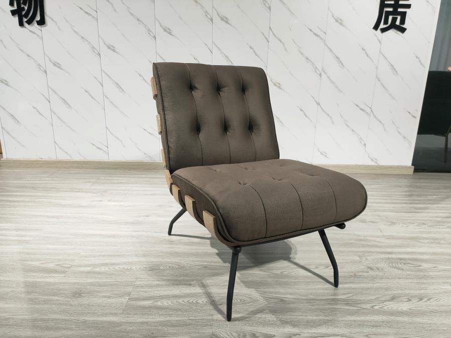 Aloma Upholstered Tufted Armless Accent Chair Brown