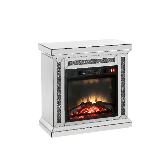 Noralie Mirrored & Faux Diamonds Fireplace