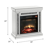 Noralie Mirrored & Faux Diamonds Fireplace