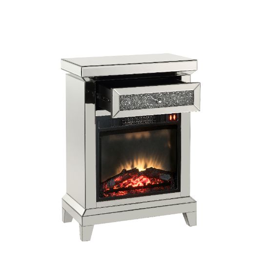 Noralie Mirrored & Faux Diamonds Fireplace