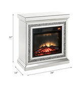 Noralie Mirrored & Faux Diamonds Fireplace