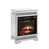 Lotus Mirrored & Faux Ice Cube Crystals Fireplace