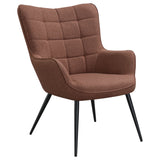 Isla Upholstered Flared Arms Accent Chair With Grid Tufted