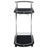 Elfman 2-Shelve Serving Cart Chrome And Black