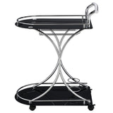 Elfman 2-Shelve Serving Cart Chrome And Black