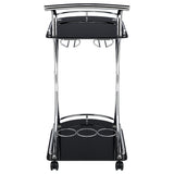 Elfman 2-Shelve Serving Cart Chrome And Black