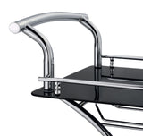 Elfman 2-Shelve Serving Cart Chrome And Black