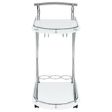 Elfman 2-Shelve Serving Cart Chrome And White