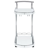 Elfman 2-Shelve Serving Cart Chrome And White