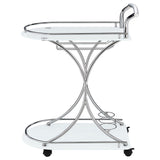 Elfman 2-Shelve Serving Cart Chrome And White