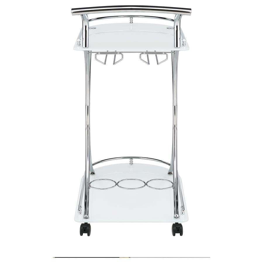 Elfman 2-Shelve Serving Cart Chrome And White