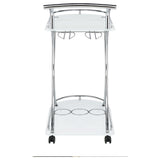 Elfman 2-Shelve Serving Cart Chrome And White