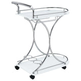 Elfman 2-Shelve Serving Cart Chrome And White