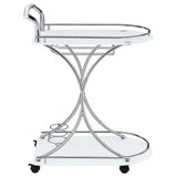 Elfman 2-Shelve Serving Cart Chrome And White