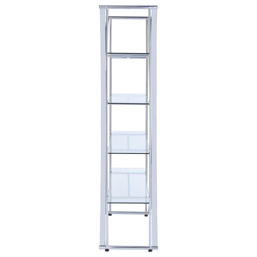 Larson 4-Tier Bookcase Chrome And Clear