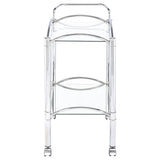 Shadix 2-Tier Serving Cart With Glass Top Chrome And Clear