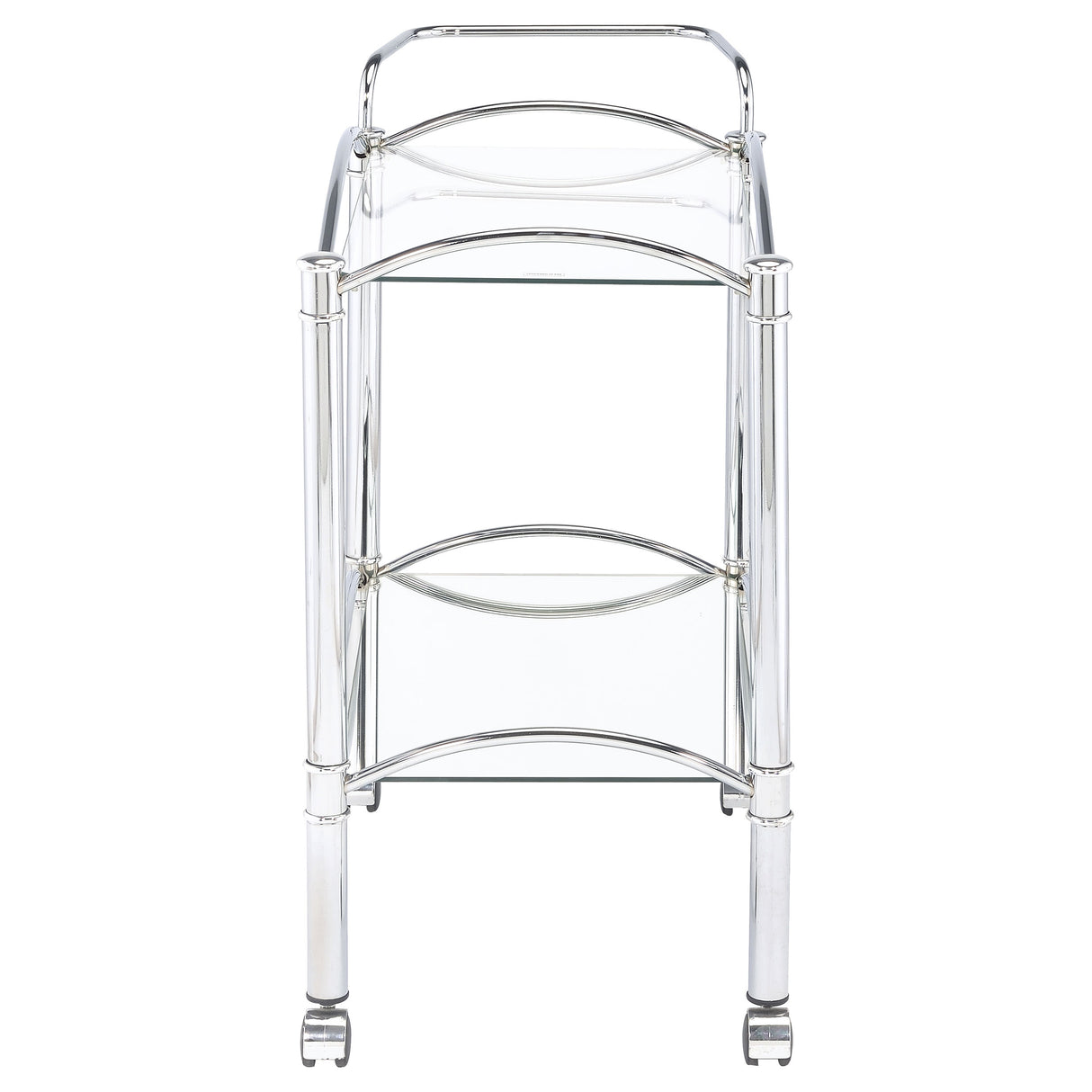 Shadix 2-Tier Serving Cart With Glass Top Chrome And Clear