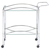 Shadix 2-Tier Serving Cart With Glass Top Chrome And Clear