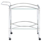 Shadix 2-Tier Serving Cart With Glass Top Chrome And Clear