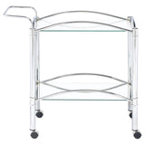 Shadix 2-Tier Serving Cart With Glass Top Chrome And Clear