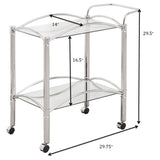 Shadix 2-Tier Serving Cart With Glass Top Chrome And Clear