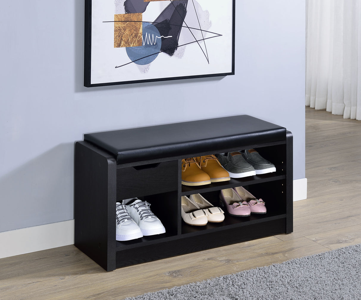 Arrington Black Storage Bench