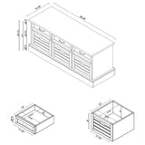 Alma 3-Drawer Storage Bench Weathered Brown And White