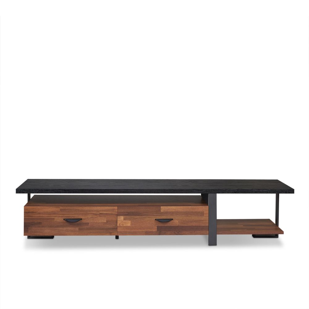 Elling Walnut & Black Finish Tv Stand