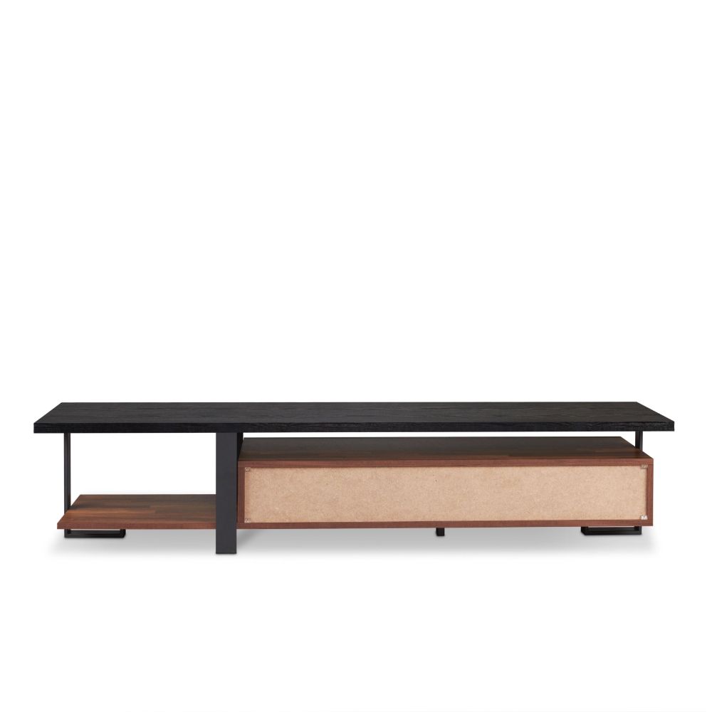 Elling Walnut & Black Finish Tv Stand