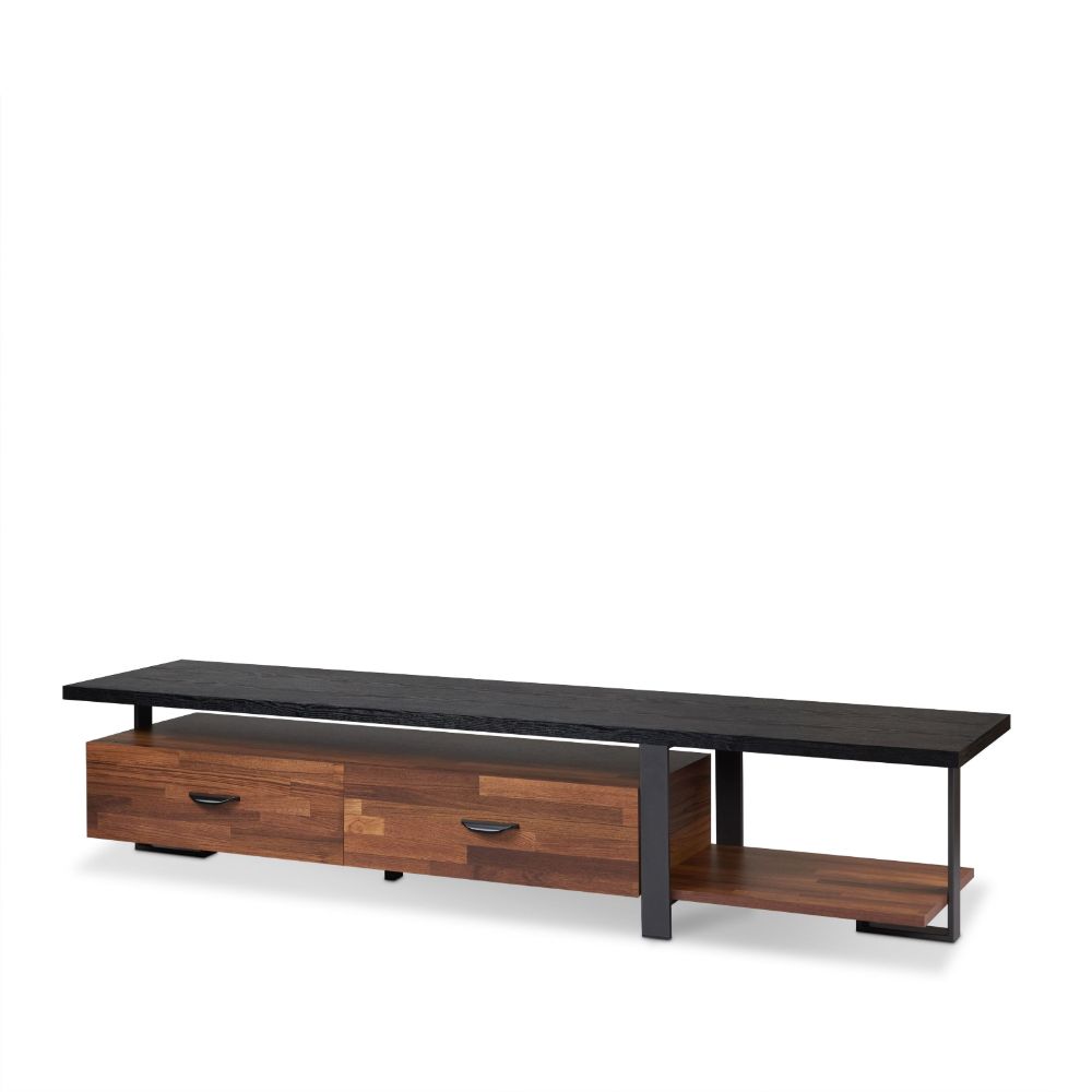 Elling Walnut & Black Finish Tv Stand