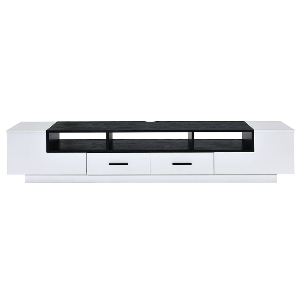 Armour White & Black Finish Tv Stand