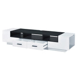 Armour White & Black Finish Tv Stand