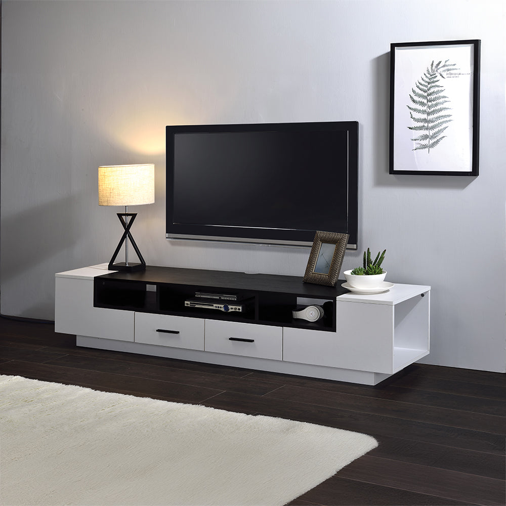 Armour White & Black Finish Tv Stand