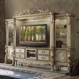 Dresden Gold Patina & Bone Finish Entertainment Center